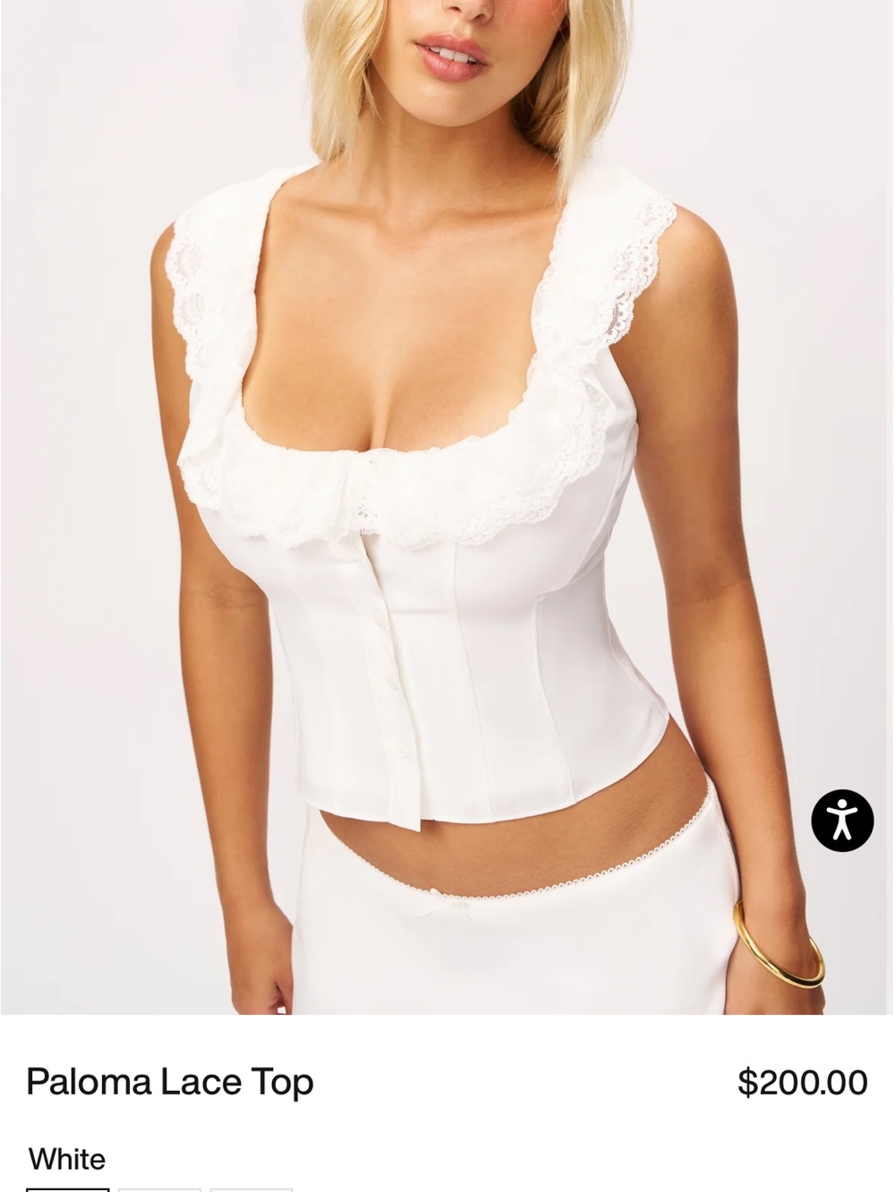 Guizio Paloma Lace Top in White - brand new with tags - size large